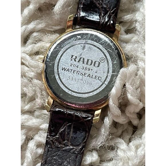 RADO Forces Military Gold Dial Black Leather Band Women's Quartz Watch / 204.359 - Picture 5 of 12